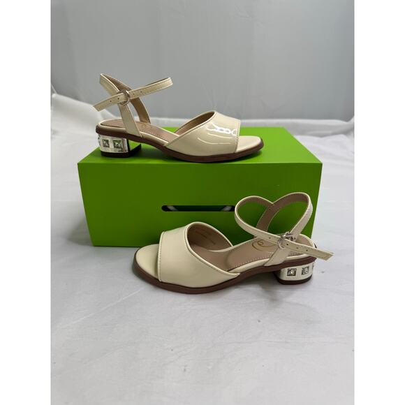 Sam Edelman Girls Ivy Kids Porcelain Pat Block Heel Sandals US Size 12 - Picture 1 of 8